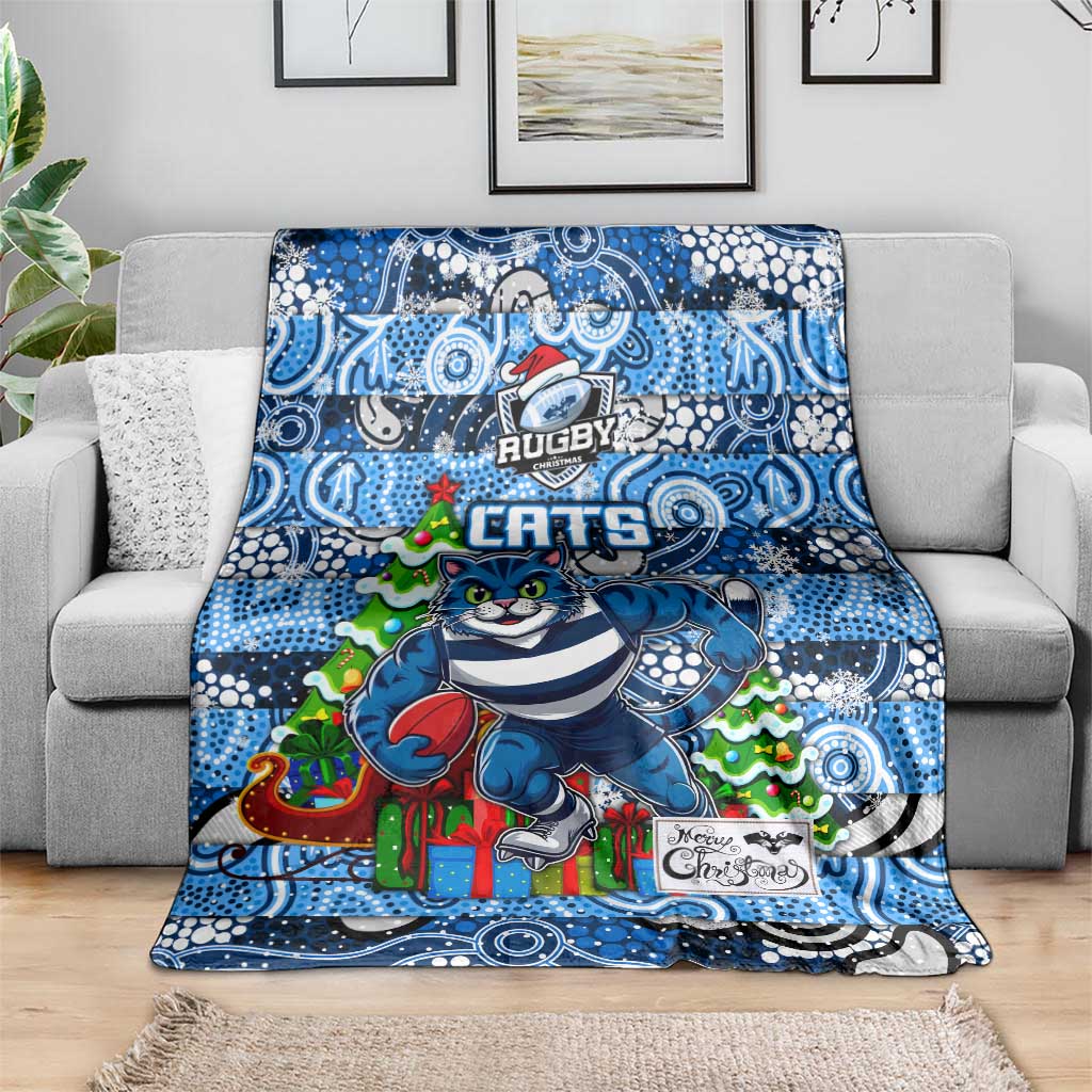 Cats Football Merry Christmas Blanket Indigenous Australian Art