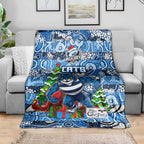 Cats Football Merry Christmas Blanket Indigenous Australian Art