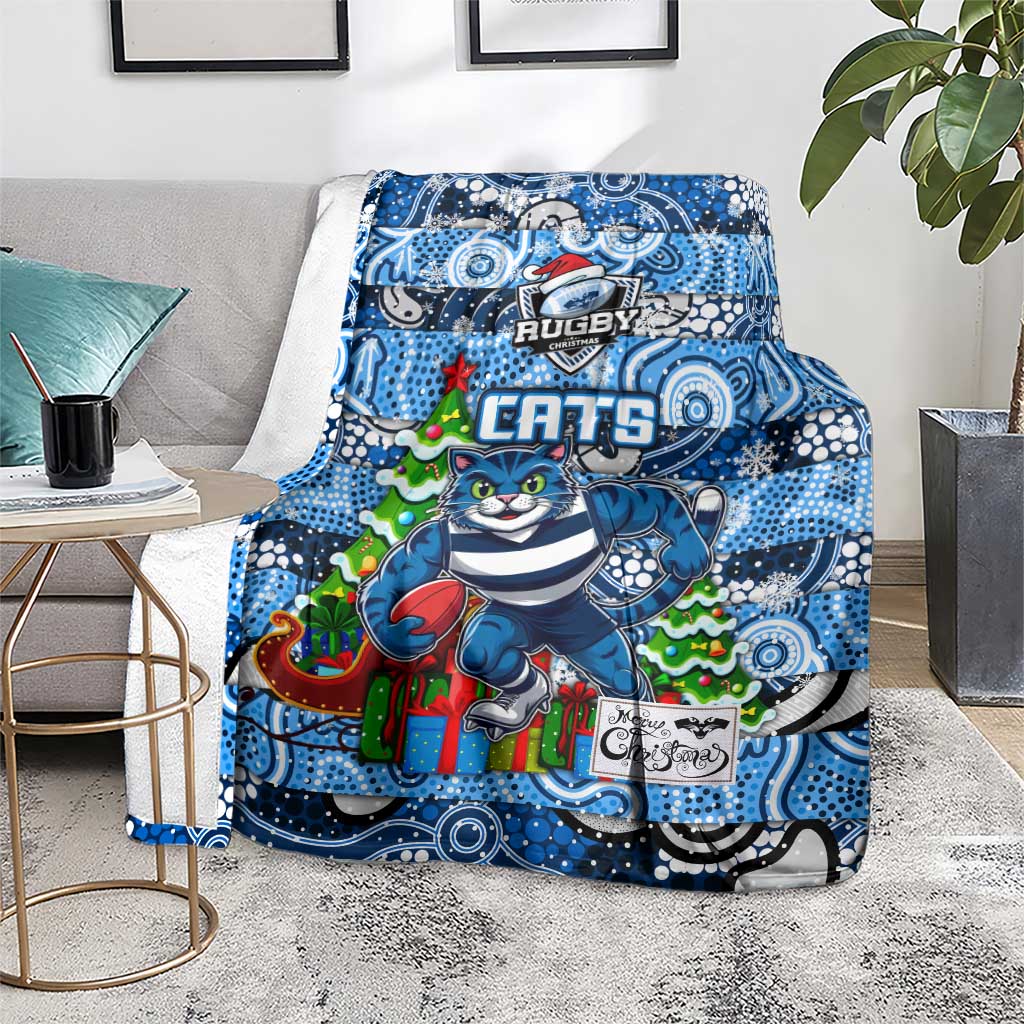 Cats Football Merry Christmas Blanket Indigenous Australian Art