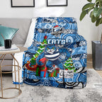 Cats Football Merry Christmas Blanket Indigenous Australian Art
