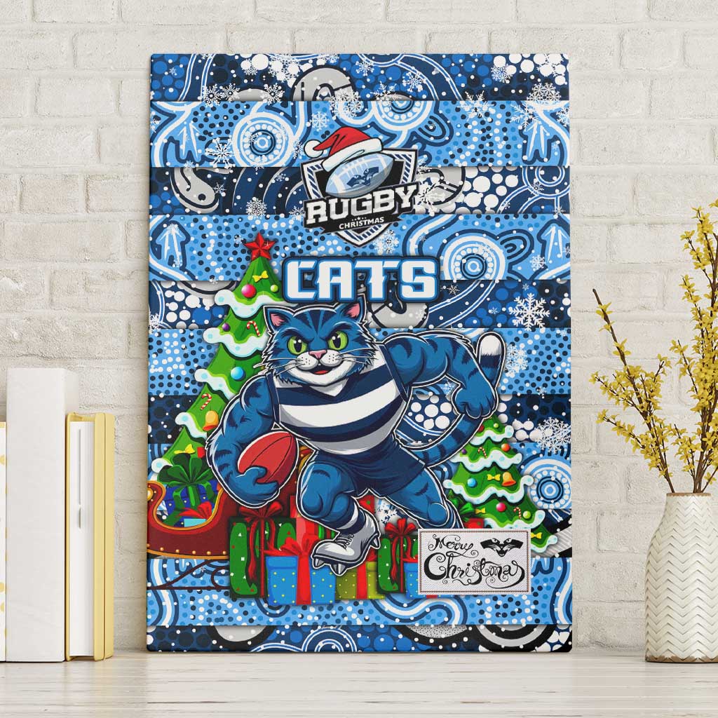 Cats Football Merry Christmas Canvas Wall Art Indigenous Australian Art