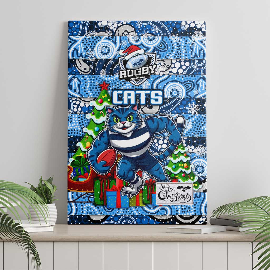 Cats Football Merry Christmas Canvas Wall Art Indigenous Australian Art