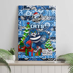 Cats Football Merry Christmas Canvas Wall Art Indigenous Australian Art