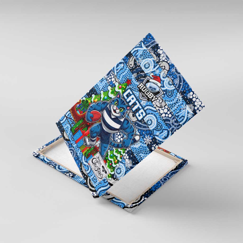 Cats Football Merry Christmas Canvas Wall Art Indigenous Australian Art