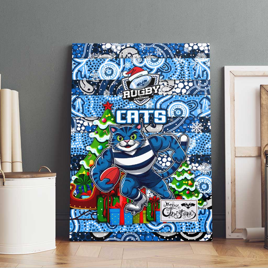 Cats Football Merry Christmas Canvas Wall Art Indigenous Australian Art