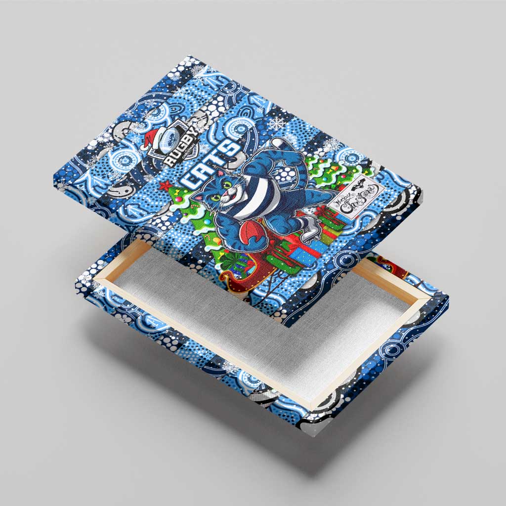 Cats Football Merry Christmas Canvas Wall Art Indigenous Australian Art