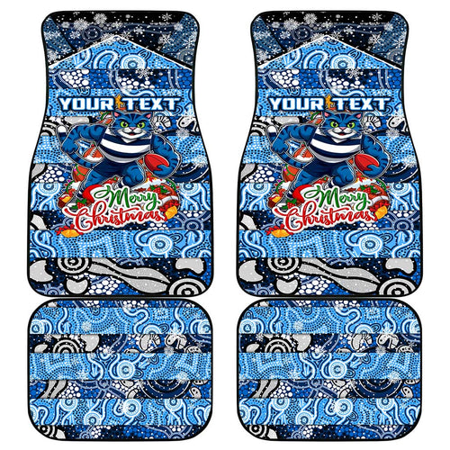 Cats Football Merry Christmas Car Mats Indigenous Australian Art
