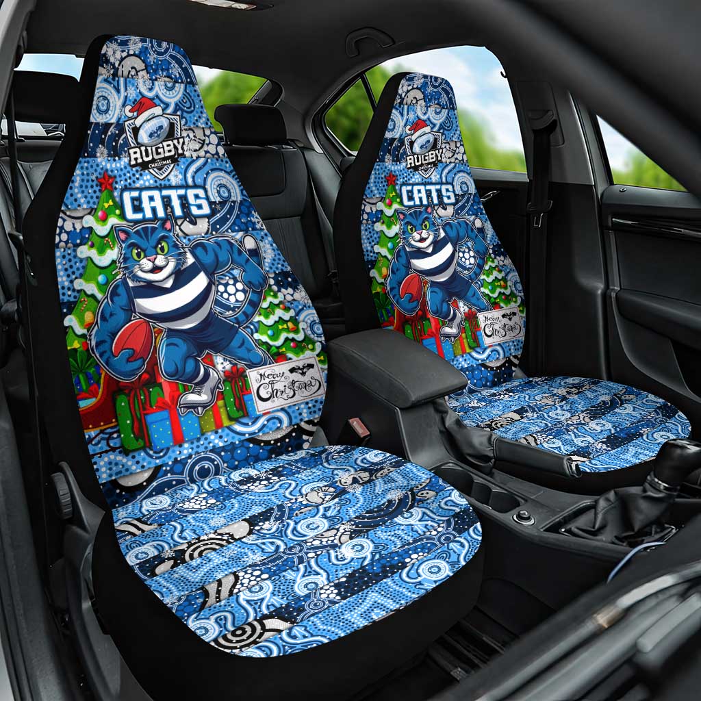 Cats Football Merry Christmas Car Seat Cover Indigenous Australian Art