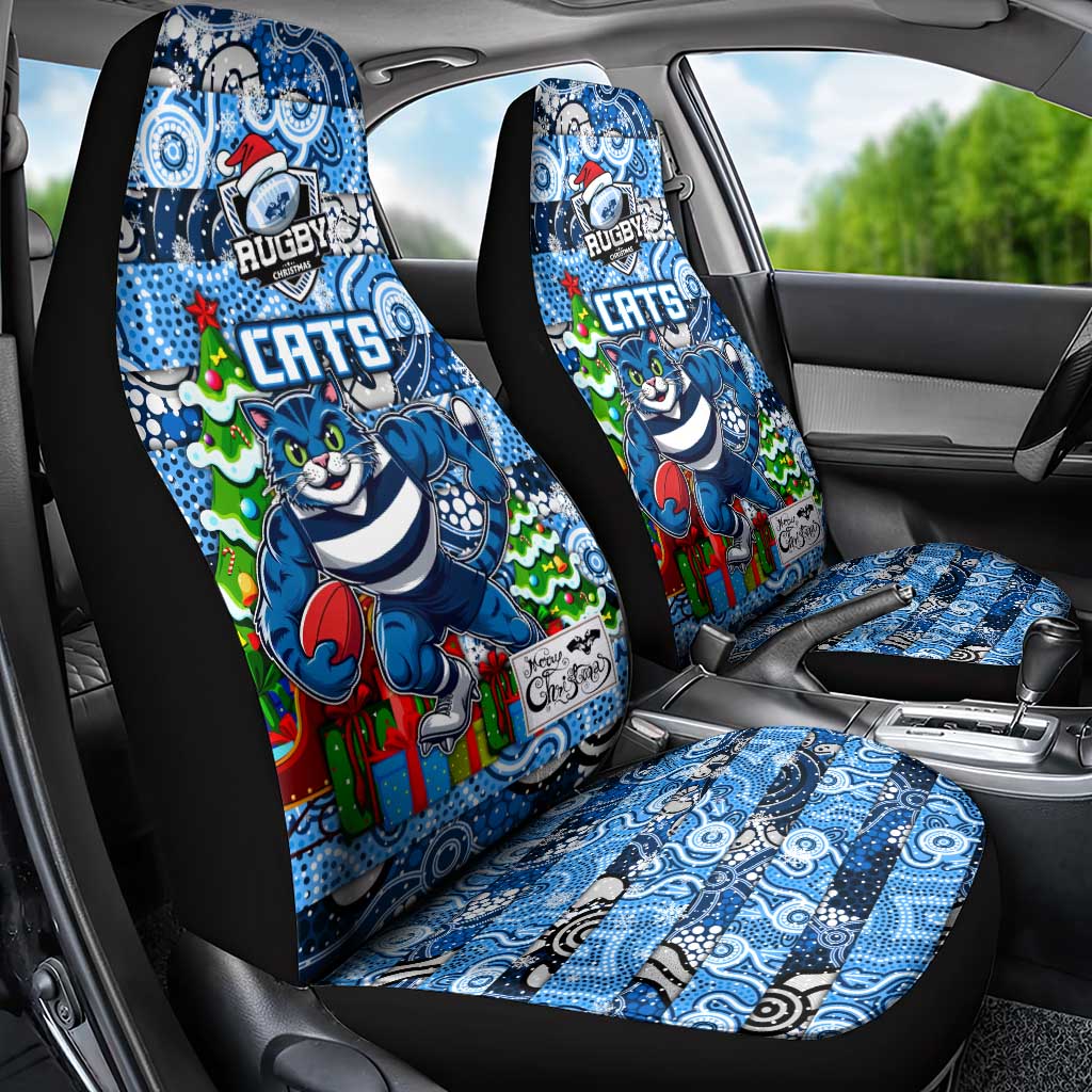 Cats Football Merry Christmas Car Seat Cover Indigenous Australian Art