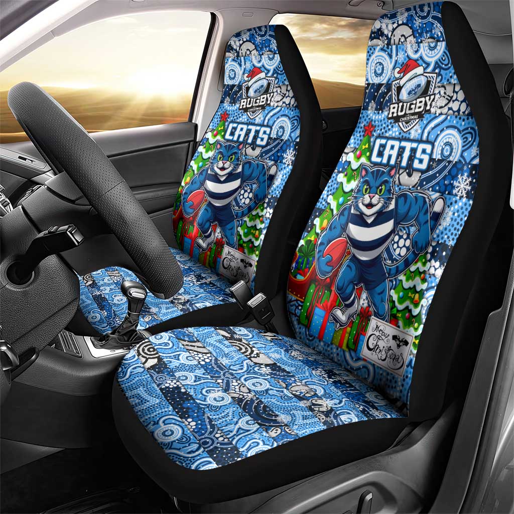 Cats Football Merry Christmas Car Seat Cover Indigenous Australian Art