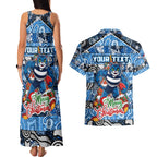 Custom Cats Rugby Merry Christmas Couples Matching Tank Maxi Dress and Hawaiian Shirt Indigenous Australian Art