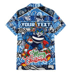 Custom Cats Rugby Merry Christmas Family Matching Mermaid Dress and Hawaiian Shirt Indigenous Australian Art