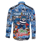 Custom Cats Rugby Merry Christmas Family Matching Summer Maxi Dress and Hawaiian Shirt Indigenous Australian Art