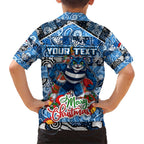 Custom Cats Rugby Merry Christmas Hawaiian Shirt Indigenous Australian Art