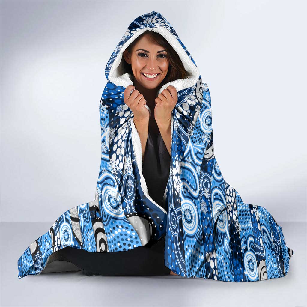 Cats Football Merry Christmas Hooded Blanket Indigenous Australian Art