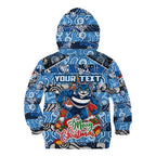 Custom Cats Rugby Merry Christmas Kid Hoodie Indigenous Australian Art
