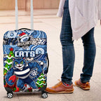 Cats Football Merry Christmas Luggage Cover Indigenous Australian Art