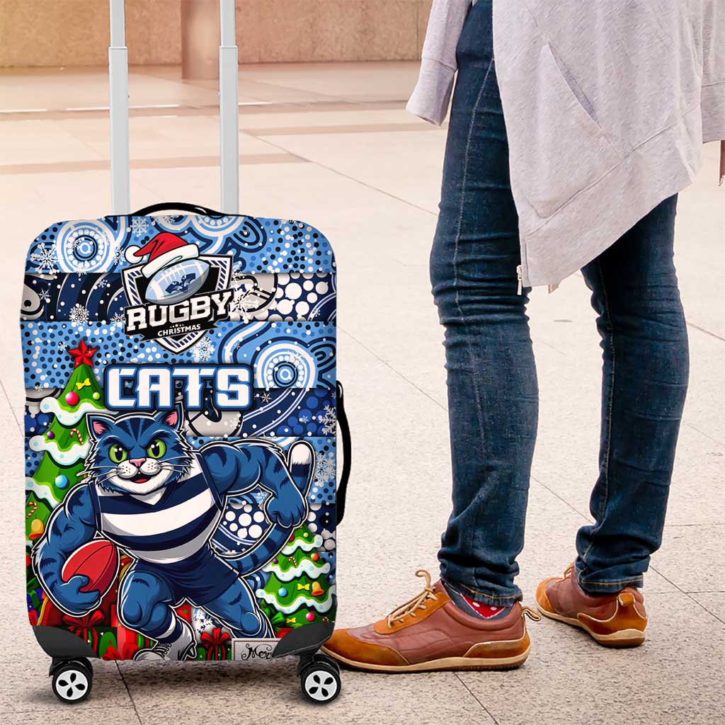 Cats Football Merry Christmas Luggage Cover Indigenous Australian Art