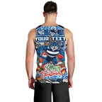 Custom Cats Rugby Merry Christmas Men Tank Top Indigenous Australian Art