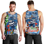 Custom Cats Rugby Merry Christmas Men Tank Top Indigenous Australian Art