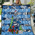 Cats Football Merry Christmas Quilt Indigenous Australian Art