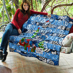 Cats Football Merry Christmas Quilt Indigenous Australian Art