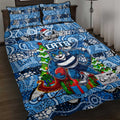 Cats Football Merry Christmas Quilt Bed Set Indigenous Australian Art