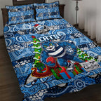 Cats Football Merry Christmas Quilt Bed Set Indigenous Australian Art