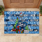 Cats Football Merry Christmas Rubber Doormat Indigenous Australian Art