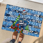 Cats Football Merry Christmas Rubber Doormat Indigenous Australian Art