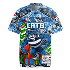 Custom Cats Rugby Merry Christmas Rugby Jersey Indigenous Australian Art