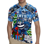 Custom Cats Rugby Merry Christmas Rugby Jersey Indigenous Australian Art