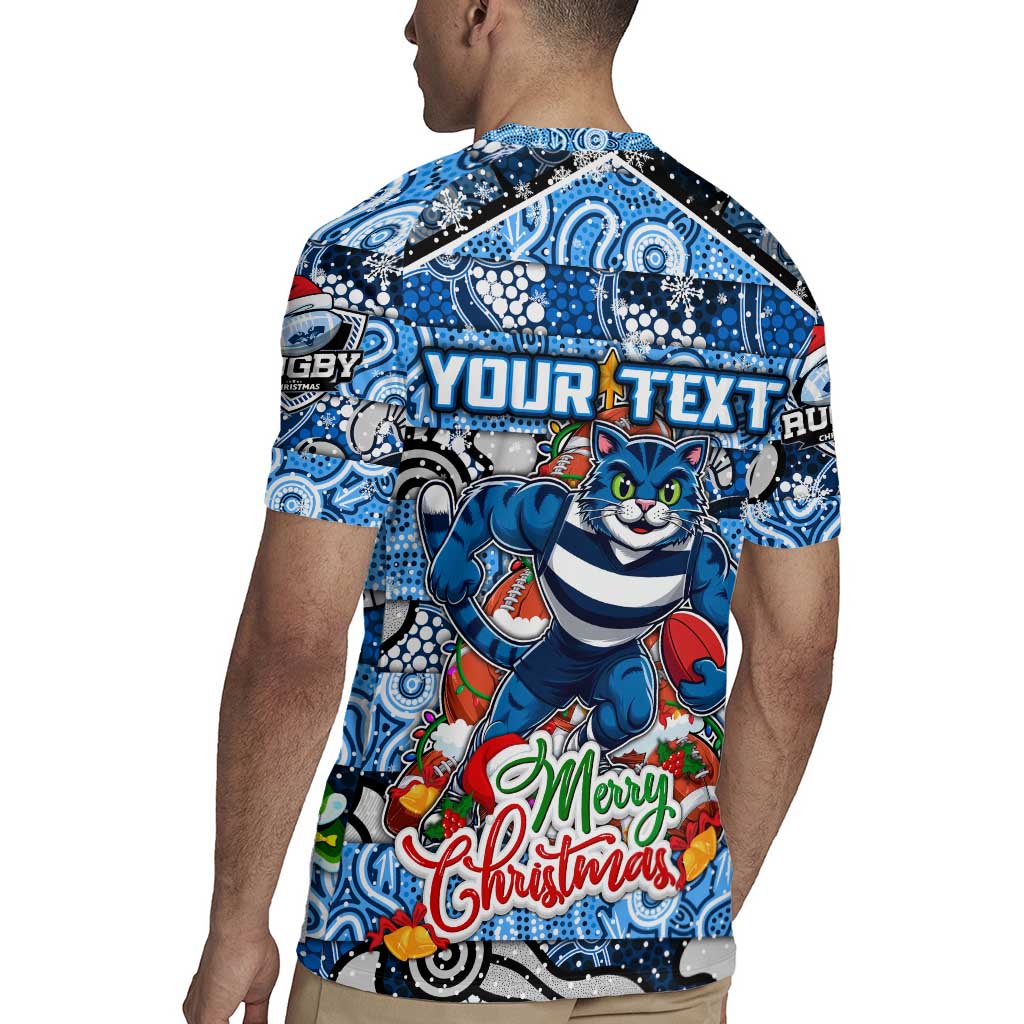 Custom Cats Rugby Merry Christmas Rugby Jersey Indigenous Australian Art