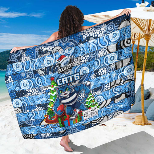Cats Football Merry Christmas Sarong Indigenous Australian Art