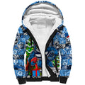 Custom Cats Rugby Merry Christmas Sherpa Hoodie Indigenous Australian Art