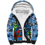 Custom Cats Rugby Merry Christmas Sherpa Hoodie Indigenous Australian Art