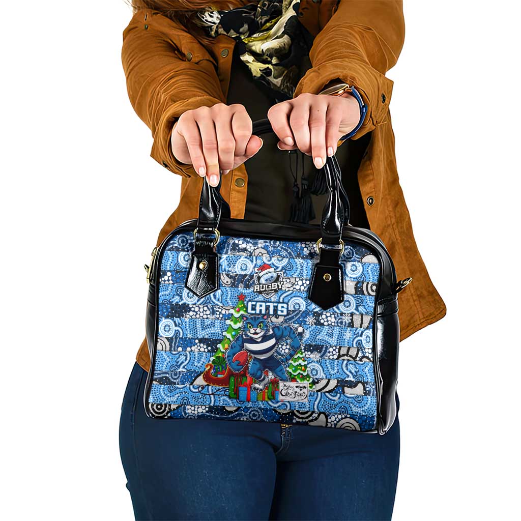 Cats Football Merry Christmas Shoulder Handbag Indigenous Australian Art