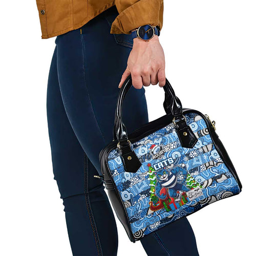 Cats Football Merry Christmas Shoulder Handbag Indigenous Australian Art