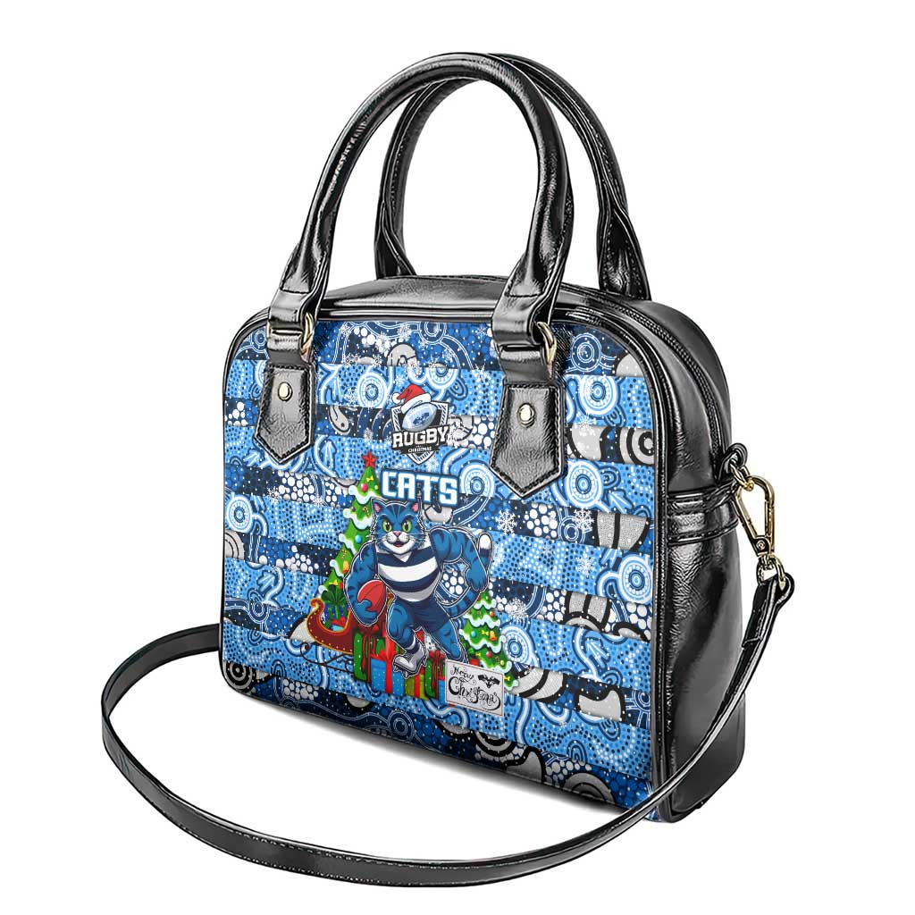 Cats Football Merry Christmas Shoulder Handbag Indigenous Australian Art