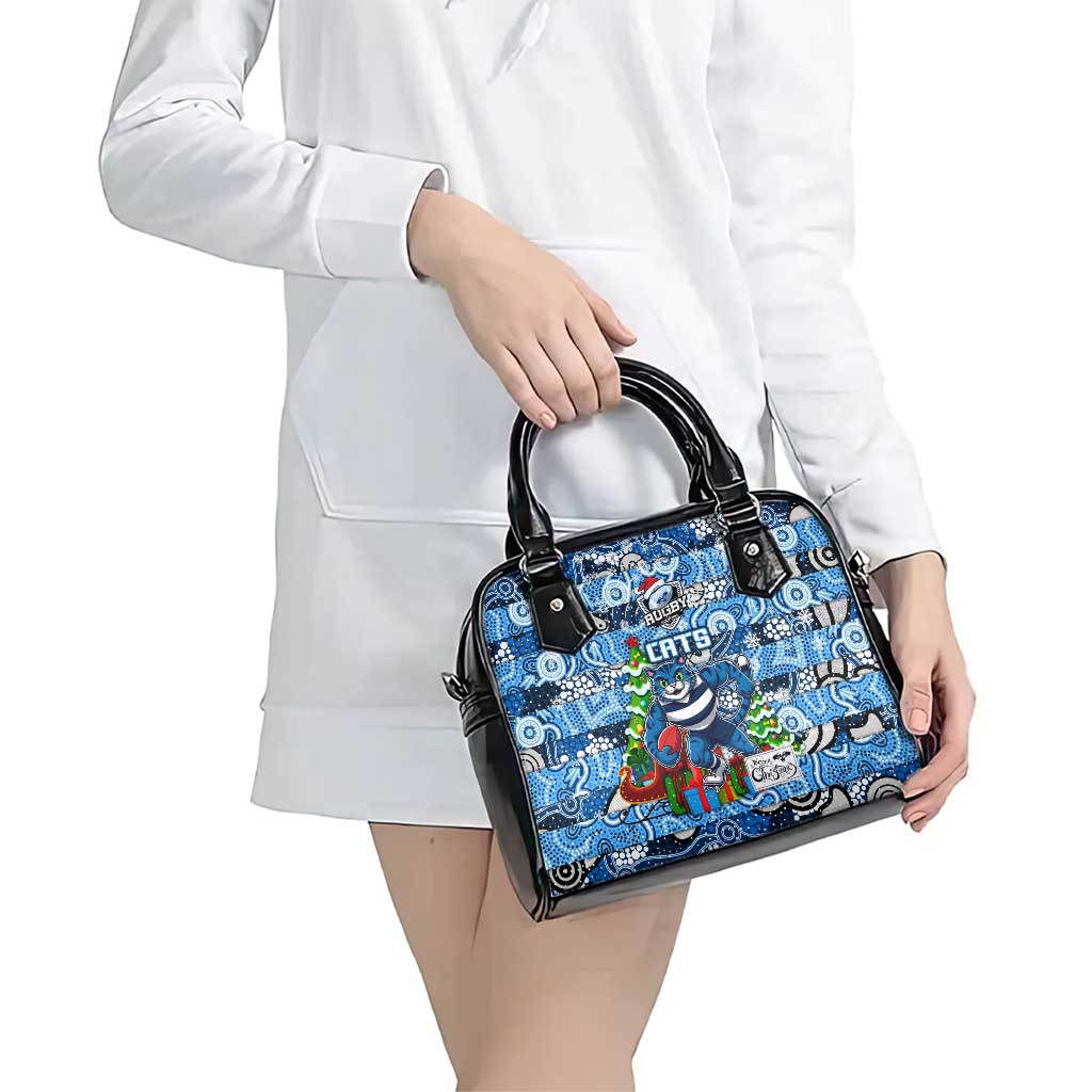 Cats Football Merry Christmas Shoulder Handbag Indigenous Australian Art