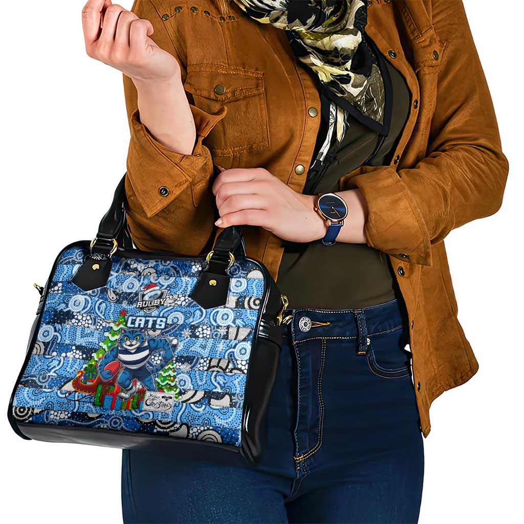 Cats Football Merry Christmas Shoulder Handbag Indigenous Australian Art