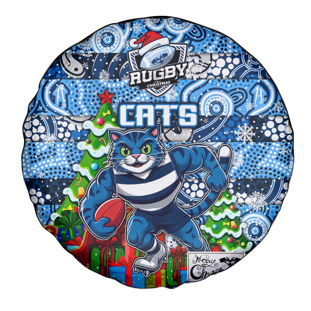 Cats Football Merry Christmas Spare Tire Cover Indigenous Australian Art