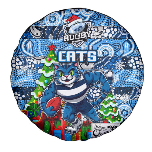 Cats Football Merry Christmas Spare Tire Cover Indigenous Australian Art