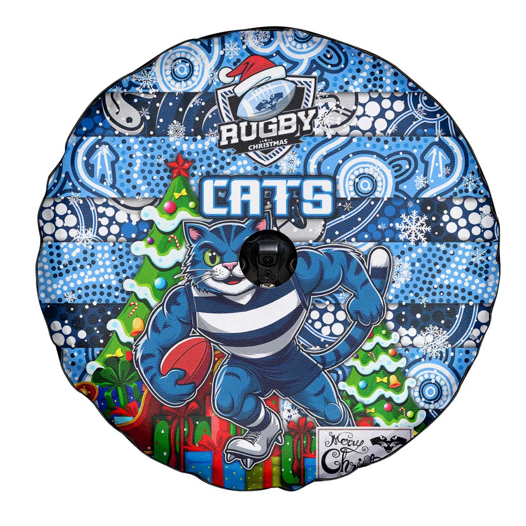 Cats Football Merry Christmas Spare Tire Cover Indigenous Australian Art