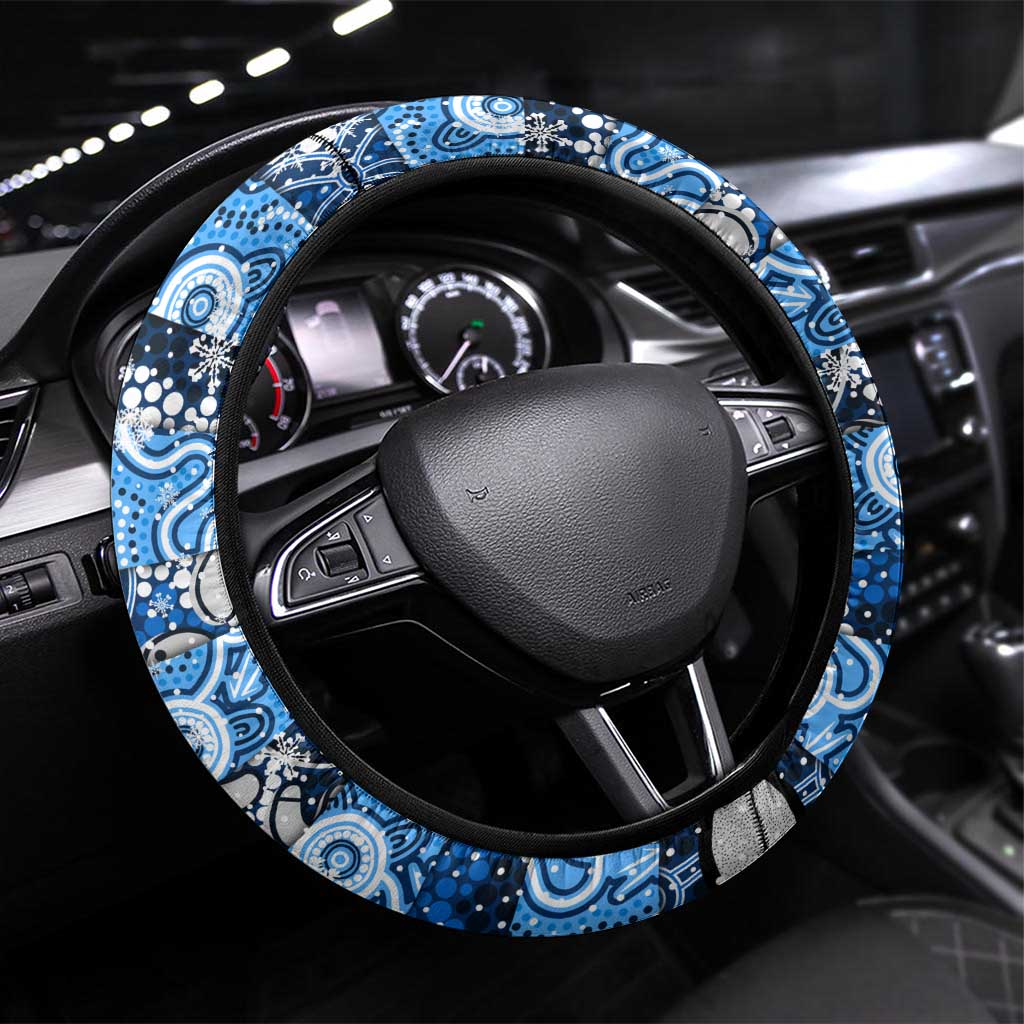 Cats Football Merry Christmas Steering Wheel Cover Indigenous Australian Art