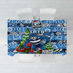 Cats Football Merry Christmas Tablecloth Indigenous Australian Art