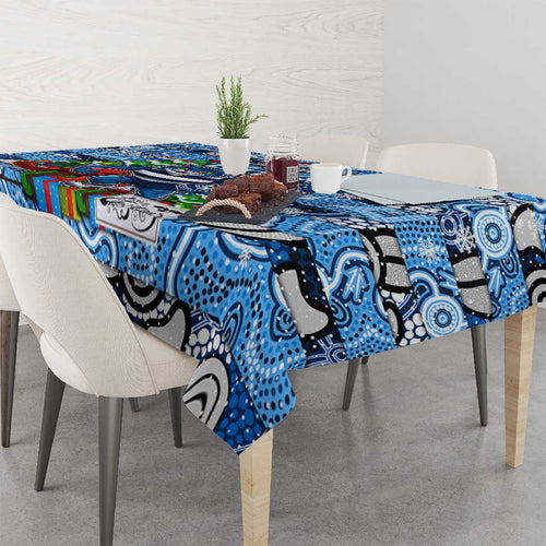 Cats Football Merry Christmas Tablecloth Indigenous Australian Art