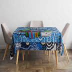 Cats Football Merry Christmas Tablecloth Indigenous Australian Art