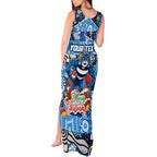 Custom Cats Rugby Merry Christmas Tank Maxi Dress Indigenous Australian Art