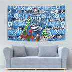Cats Football Merry Christmas Tapestry Indigenous Australian Art